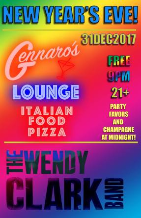 Wendy Clark Band at Gennaro's NYE 2017 Poster